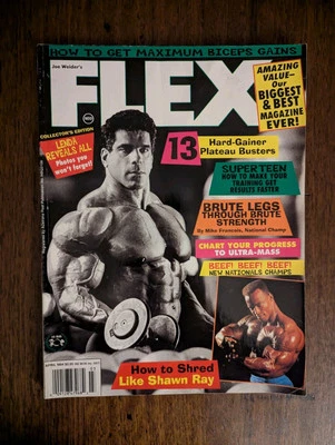 Vintage Joe Weider's FLEX  - April 1994. LOU FERRIGNO cover, Dorian Yates.  - Image 1 of 4