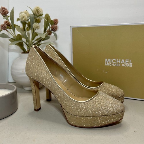 Michael Kors Chantal Platform Pump fine glitter oro pallido 40F3CNMP2B donna 7M