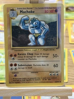 Pokémon TCG Machoke Base Set 34/102 Regular Unlimited Uncommon WOTC Vintage LP - Image 1 of 2