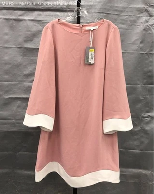 Preston & York Women's Pink Solid Shift Dress - Size 8 - Image 1 of 4