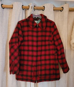 LL Bean Maine Guide Buffalo Plaid Wool Parka Primaloft L NWT - Picture 1 of 15