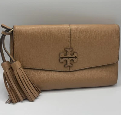 Tory Burch Shoulder Bag Fringe Brown With Clasp Closure-strap Not Included 1167 - Image 1 of 4
