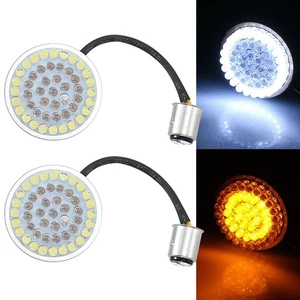 2" Front 1157 LED Bullet Turn Signal Lights w/Lens Cover For Harley Sportster US - Picture 1 of 12