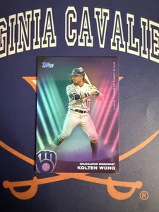 2022 Topps X Steve Aoki Baseball Party Kolten Wong #144 Milwaukee Brewers Base - Bild 1 von 4