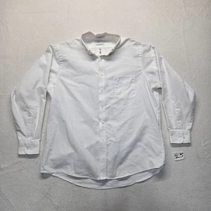 Camisa Van Heusen blanca lisa con botones manga larga adulto hombre XL 17 34/35 - Imagen 1 de 7