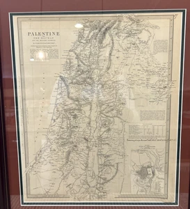 Mapa SDUK 1843 Palestina Hauran Adj Distritos W. Hughes Grt Mezquita Arus Minarete - Imagen 1 de 6
