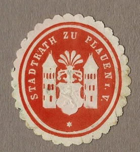 Sello Sajonia: STADTRATH ZU PLAUEN I. V. (Vogtland) - Imagen 1 de 1