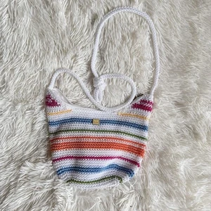 The Sak Cali Rainbow Stripe Crochet Knit Hobo Shoulder Crossbody Bag Purse - Picture 1 of 5