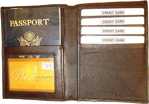 Lote de 2 fundas de pasaporte de cuero nuevas, marrón sin marca estuche de pasaporte internacional - Imagen 1 de 12