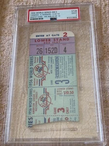 1956 vintage World Series Ticket Stub, Game 3, Dodgers, Yankees Yankee Stadium - Picture 1 of 9
