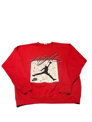 SUDADERA VINTAGE NIKE AIR MICHAEL JORDAN FLIGHT ROJA HECHA EN EE. UU. M Foto 1 de 3