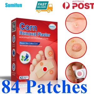 84 Pcs Corn Removal Plaster Plantar Wart Thorn Patches Foot Callus Remover Pads - Foto 1 di 8