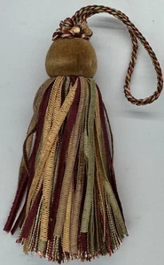 5" Gold Burgundy Light Sage Ball Tassel Tassels Lot Of 2 Home Decor - Picture 1 of 1