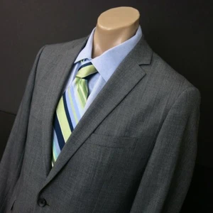 THEORY Mens suit Jacket Blazer Size 40 Charcoal Gray one button cotton wool - Picture 1 of 8