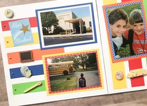 Back to School Scrapbook Layouts, Premade School Pages, School Layouts - Picture 1 of 9