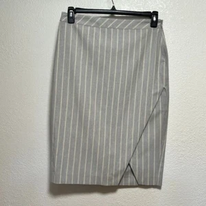 Banana Republic Linen Blend Faux Wrap Pencil Skirt Womens Size 8 - Picture 1 of 12