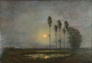 Ernest Émile ARMAND-DELILLE Mondschein Landschaft Gemälde Ölbild ~1875 painting - Bild 1 von 17