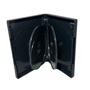 Estuche de DVD negro 14 x 6 vías 27 mm columna vertebral contiene 6 discos nuevo estuche vacío de repuesto - Imagen 1 de 1