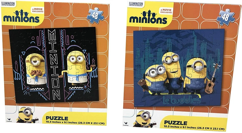 Set of 2 Minions 48 Pieces Puzzles. 10.3 x 9.1 inches - Image 1 of 1