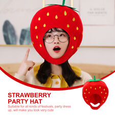 Strawberry Cosplay Accessory Fruits Hood Hat Selfie Hat Funny Hat Costume