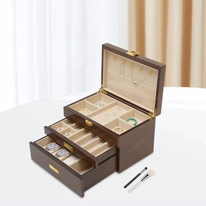 Joyero de 3 capas joyero de madera joyero joyero - Imagen 1 de 24