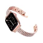 Worryfree Gadgets Slim Metal Bling Wristband For Apple Watch Rose Gold
