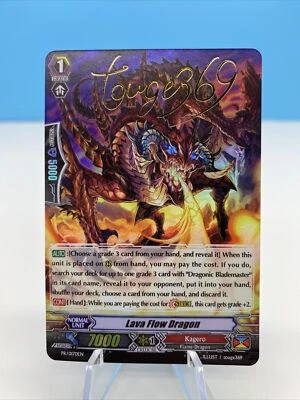Cardfight!! Vanguard CCG Kagero Lava Flow Dragon Foil Artist Signature Touge369 - Image 1 of 2