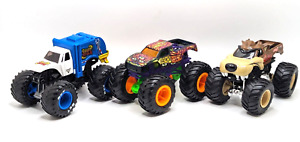 3 Hot Wheels Monster Truck 1/64 Scale Psycho-Delic Crush Cycle Looney Tunes Taz