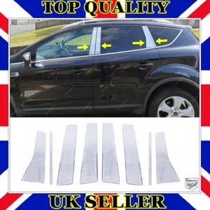 Borde de pilar de puerta cromada 8 piezas acero inoxidable para Ford Kuga I 2008 a 2012 - Imagen 1 de 8