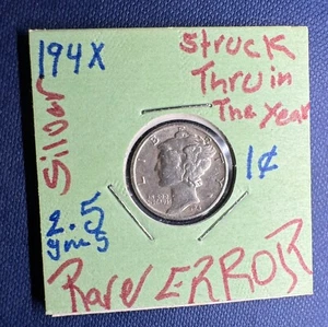 194x Mercury Dime Error Struck Thruin The Year ๐๐ - Picture 1 of 5