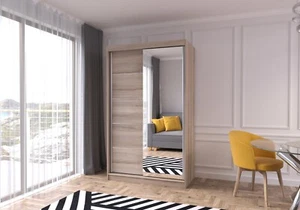 Modern design Wardrobe NEO 120 cm with mirror 2 sliding doors perfect interior - Picture 1 of 16