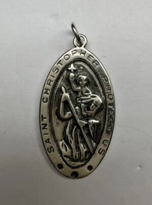 Shube’s Dakota West Sterling Silber große St. Christophorus Medaille / Anhänger 3,5 g - Bild 1 von 3