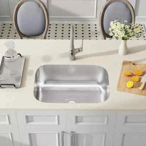 23" Unterbau Küchenspüle Einzelbecken, 18 Stärke Edelstahl Küchenspüle - Bild 1 von 8