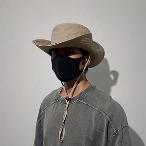 Sun Hat Logo Print Anti-uv Women Men Wide Brim Mountaineering Hat Skin-touching - Picture 1 of 16