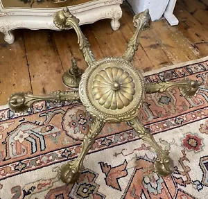 Vintage Antique 6 Arm French Brass Chandelier Decorative Large - Picture 1 of 9