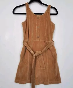 Abercrombie Girls Size 13/14 Ribbed Dress Tan Soft Overall Button Down - Picture 1 of 6