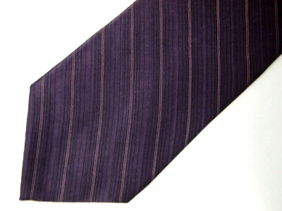 Corbata corta Milano Uomo para hombre púrpura a rayas seda 56" Foto 1 de 3