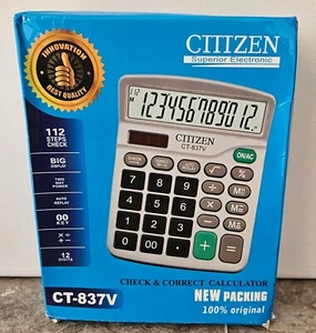 GTTZEN Calculator CT-837V 12-Digit Solar Or Battery Office Finance / Check & Cor - Picture 1 of 10