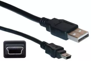 USB 2.0 A Male to Mini-B 5pin Male Data Sync Charge Cable for GPS Cell Phone 1ft - Picture 1 of 4