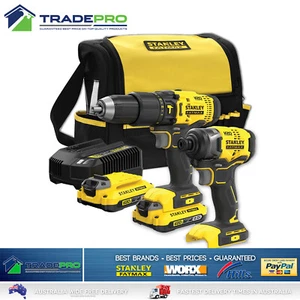 Stanley® Fatmax 18V Combo Kit Cordless Drill & Impact Driver & Batteries&Charger - Picture 1 of 9