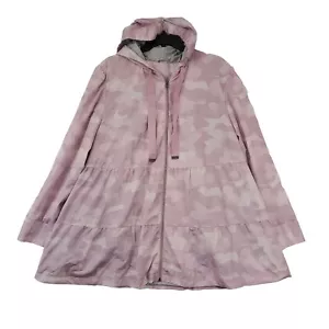 Zuda Pink Camo Jacket Womens XL Tiered Hooded Zip Front Knit Lined Lightweight - Picture 1 of 12