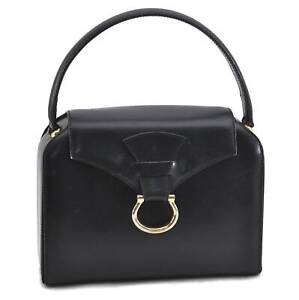 Authentic CELINE Leather Shoulder Hand Bag Black 1413B
