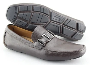 Mocassini uomo SALVATORE FERRAGAMO 'Sardegna' in pelle marrone taglia US 11,5 - 2E - Foto 1 di 7