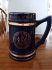 Antique, University Of Maine Beer Stein, 6 1/4" By 4 1/2" Base W/gold Over...