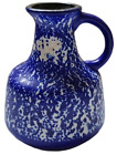 Keramik Vase Krug VEB Haldensleben 4077 Blau-Wei Vintage 1970er