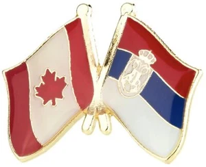 Kanada Kanadische Nationalflagge gekreuzte Flaggen Freundschaft Liebe Serbien Serbisch Pin - Bild 1 von 1