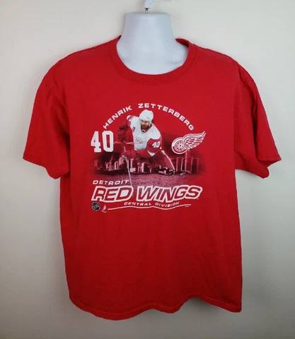 Official NHLPA Detroit Redwings #40 Henrik Zetterberg Red Tshirt Size XL Cover