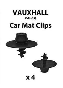 Car Mat floor stud set BLACK ROUND VAUXHALL CLIP x4 Studs FASTENER SCREW SCREWS - Picture 1 of 1