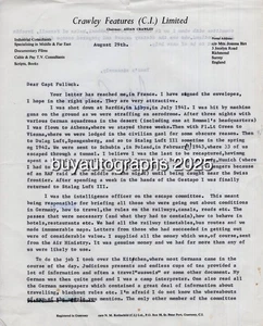 Stalag Luft III intelligence offer Aidan Crawley signed letter - Superb content! - Picture 1 of 2