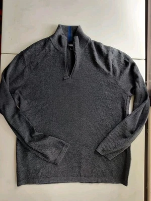 Perry Ellis Motion Mens Pullover 1/2 Zip Sweater Shirt Size Large Grey  - Image 1 of 4